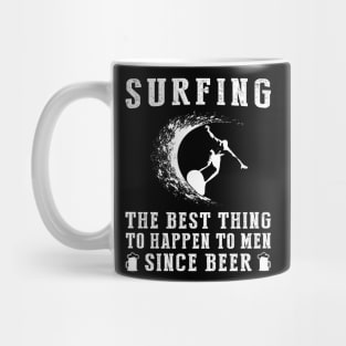 Ride the Waves of Fun: 'Surfing - Better Than Beer & Wine' Tee Mug